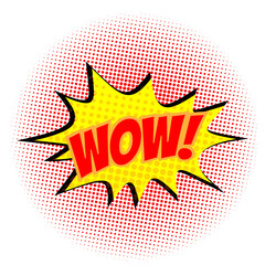 wow comic speech bubble on white background