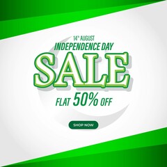 vector illustration for Pakistan independence day sale banner