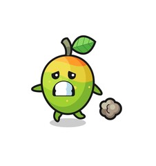 illustration of the mango running in fear