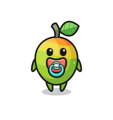 Obraz premium baby mango cartoon character with pacifier