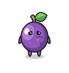 the lazy gesture of passion fruit cartoon character