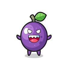illustration of evil passion fruit mascot character