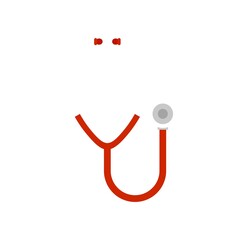 Stethoscope icon flat isolated vector