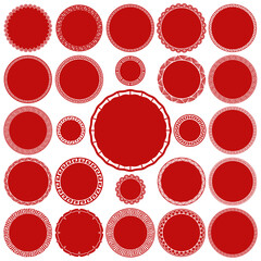 Collection of Chinese Decorative Ornamental Round Border Frames. Ideal for vintage label designs, greeting cards, menus etc.