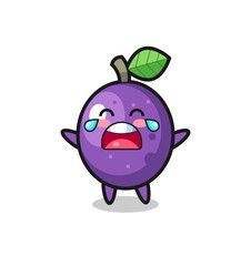 the illustration of crying passion fruit cute baby