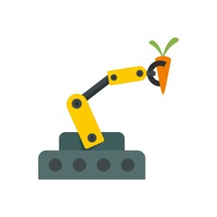 Obraz premium Farm robotic arm icon flat isolated vector