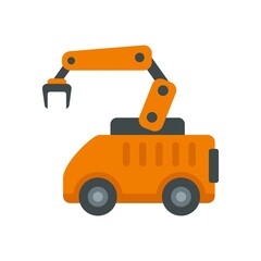 Naklejka premium Machine arm robot icon flat isolated vector