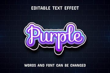 Purple text - text effect editable