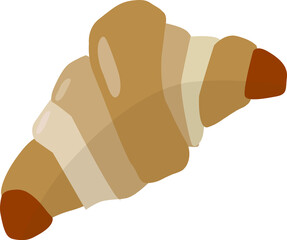 Vector image of an croissant and bread