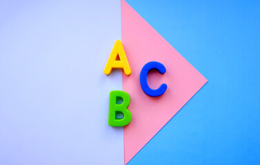 ABC letters alphabet on colorful background . education and back to school concept