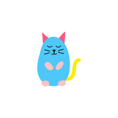 Doodle cat egg icon.