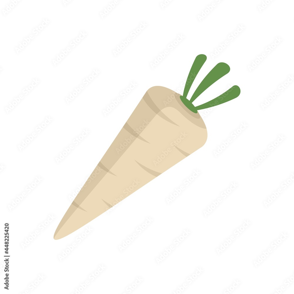 Wall mural parsnip icon flat isolated vector