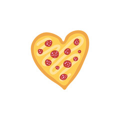 Doodle heart shaped pizza.