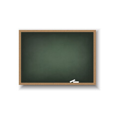 Blackboard with wooden frame, dirty chalkboard. Vector illustration.