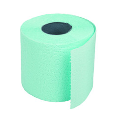 Roll of coiled green toilet paper