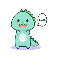 Cute kawaii dinosaur funny scare