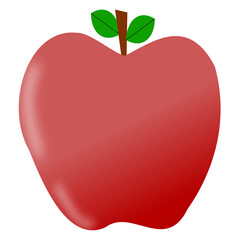 Red Apple vector illustration (transparent background)