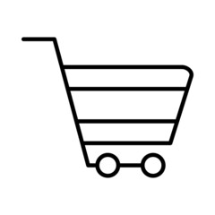 Shoping Cart Vector Line Icon Design
