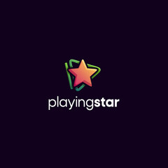 Illustration vector graphic of Playing star logo.  Colorfull style. Aplication icon. Design inspiration. Fit to your Digital media, Business, Company etc