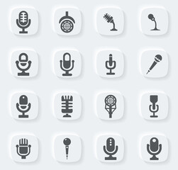 Microphone icons set