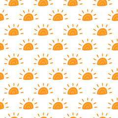 Seamless pattern with sun icons.