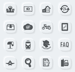 Post service icons set