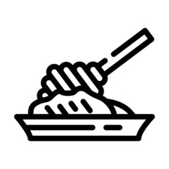 honey dessert line icon vector. honey dessert sign. isolated contour symbol black illustration