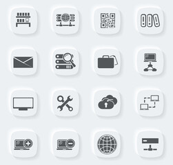 Internet, server, network icons set