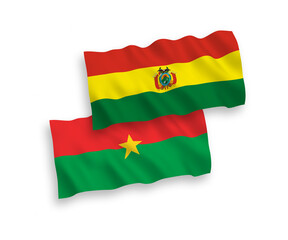 Flags of Burkina Faso and Bolivia on a white background