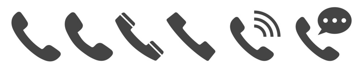 Telephone icon.  Handset icon. Phone icon, Contact icon, Call icon, Vector illustration.	