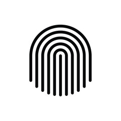 Fingerprint icon. Biometric symbol, thumbprint sign