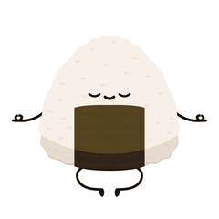 Onigiri character. Onigiri on white background. Onigiri logo design. Japan rice ball.