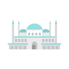 Turkish mosque icon flat isolated vector