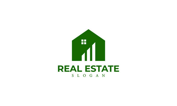 Real Estate Vector Logo Template. Abstract House Logo Design Vector Illustration. Property Monogram Icon Template