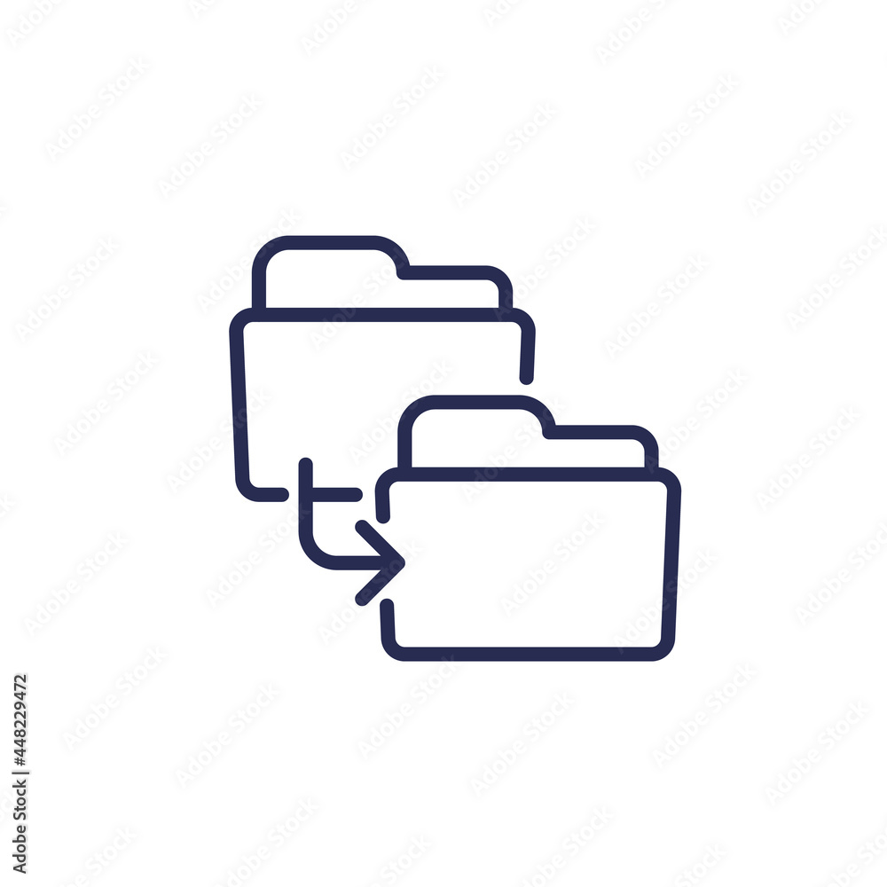 Canvas Prints copy folder icon, line vector