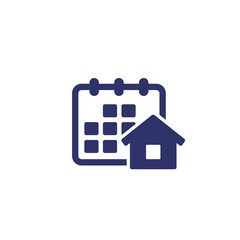 house and calendar, schedule icon