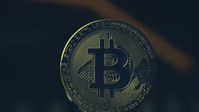 Bitcoin concept piece depicted Bitcoins rise in popularity in this futuristic monetary cryptocurrency blockchain technology