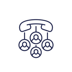 Voip telephony, calls line icon