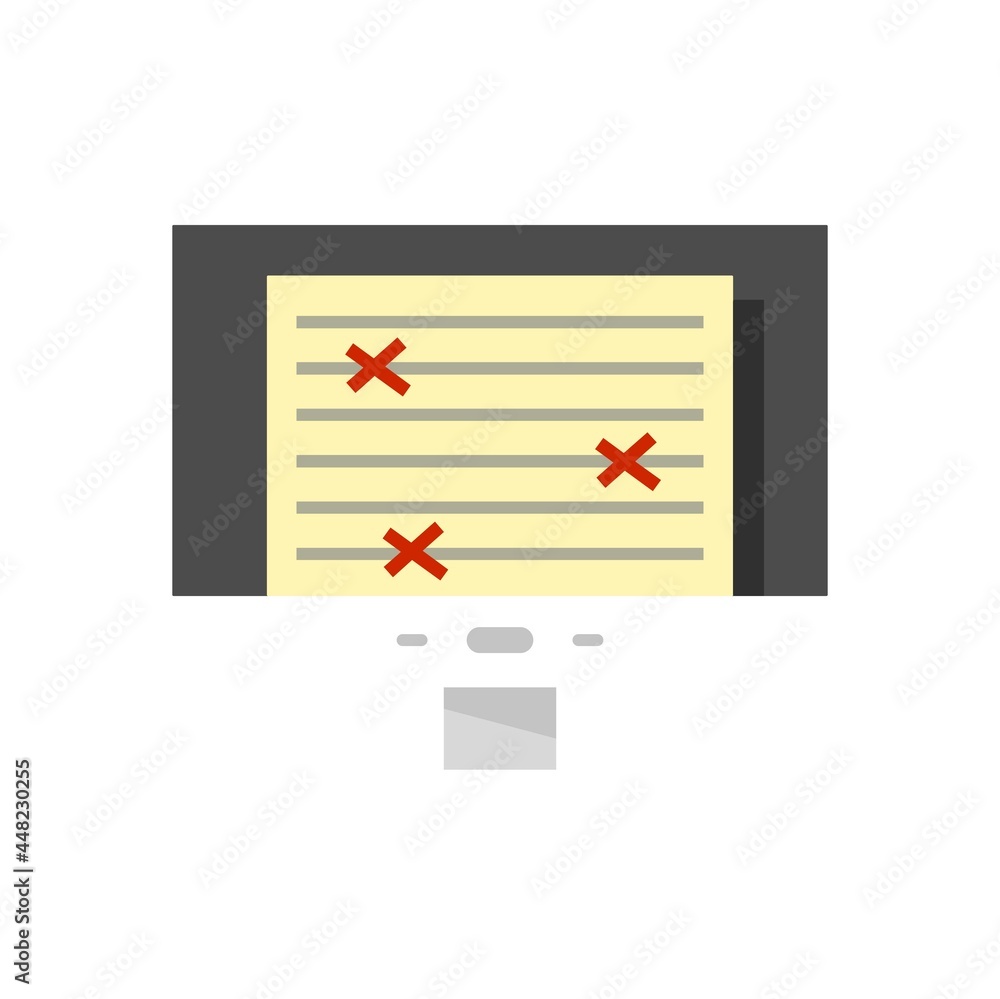 Aufkleber monitor document editor icon flat isolated vector