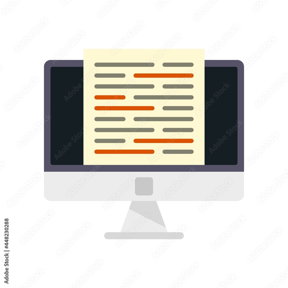 Poster modern computer editor icon flat isolated vector