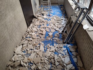 エントランス天井解体状況
