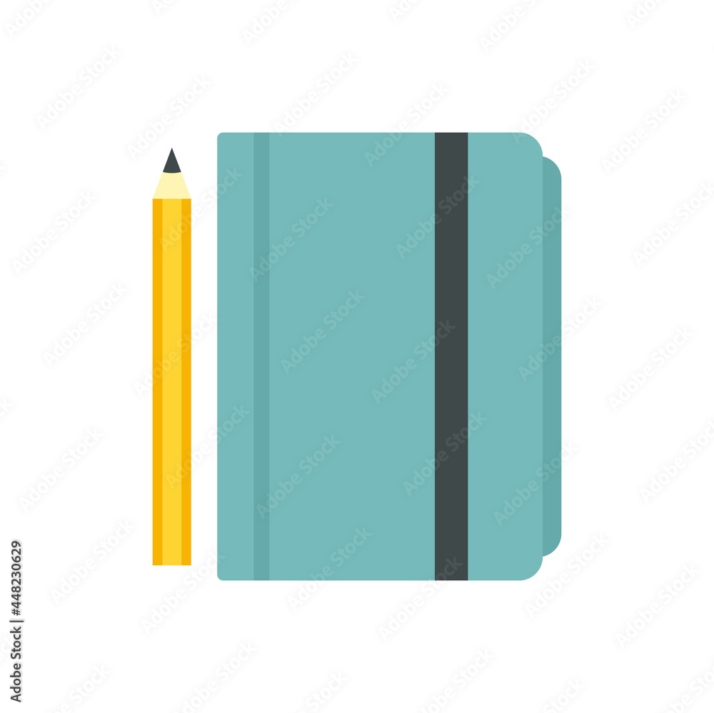 Poster tutor lesson notebook icon flat isolated vector