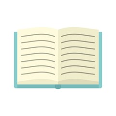 Open book icon flat isolated vector