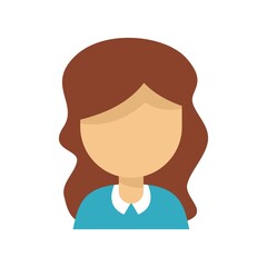 Woman tutor icon flat isolated vector