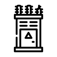 electrical transformer line icon vector. electrical transformer sign. isolated contour symbol black illustration