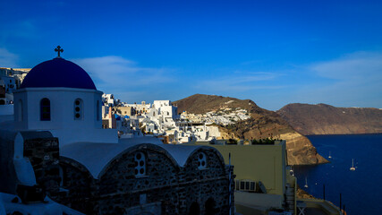 Santorini - officially Thira and classic Greek Thera is an island in the southern Aegean Sea, about...