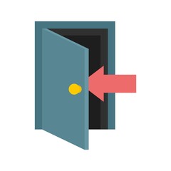 Escape door icon flat isolated vector