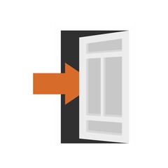 Open door frame icon flat isolated vector