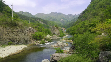 Fototapeta na wymiar 한국 포항의 유명한 계곡 '하옥계곡'