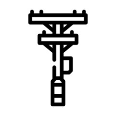 electric poles line icon vector. electric poles sign. isolated contour symbol black illustration